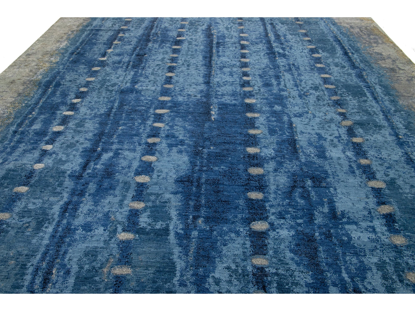 Modern Wool and Silk Rug 12 X 15