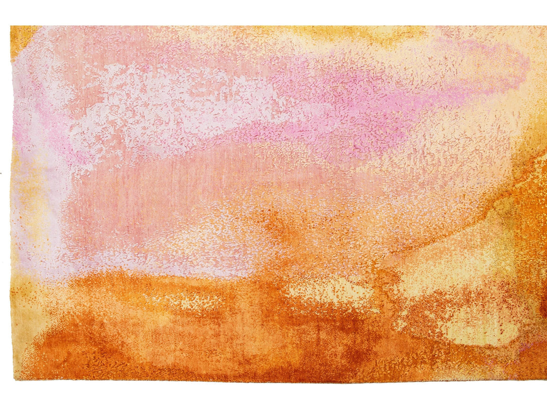 Modern Wool and Silk Rug 10 X 14