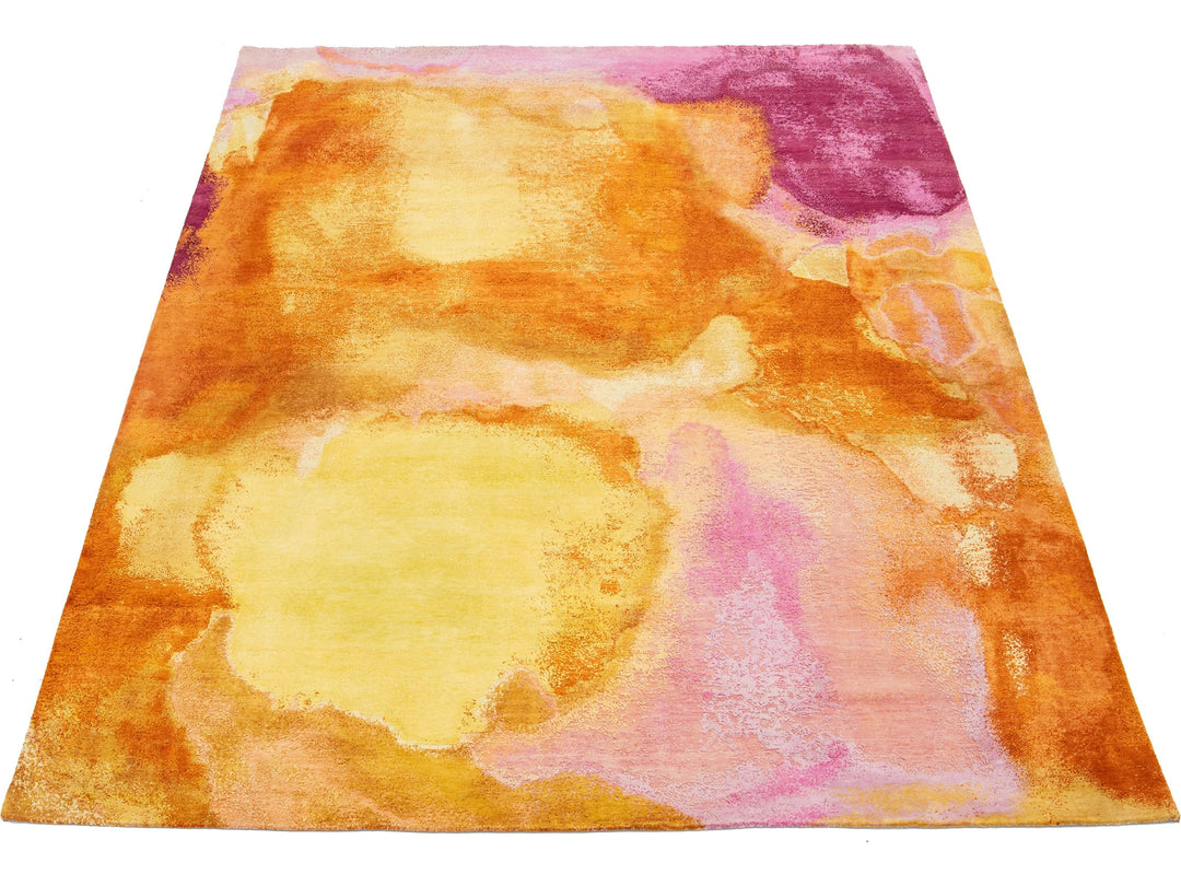 Modern Wool and Silk Rug 10 X 14