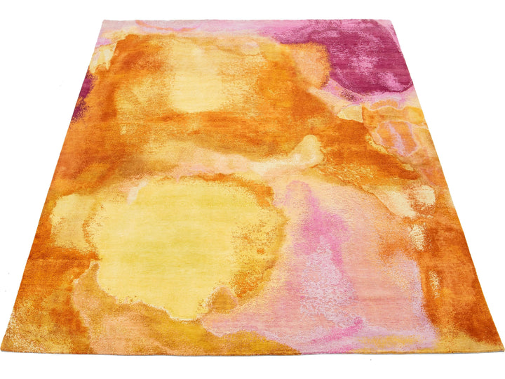 Modern Wool and Silk Rug 10 X 14