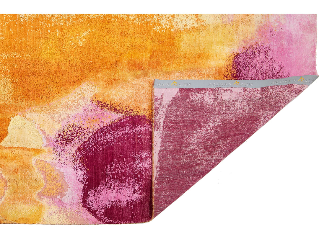 Modern Wool and Silk Rug 10 X 14