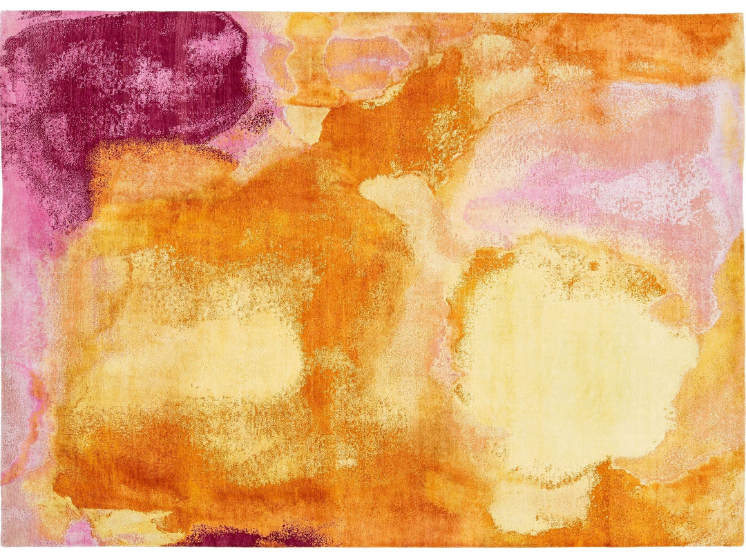 Modern Wool and Silk Rug 10 X 14
