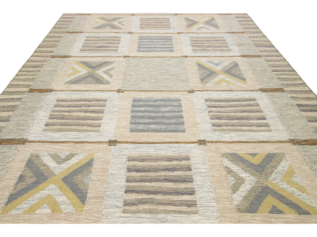 Modern Scandinavian Wool Rug 9 X 12