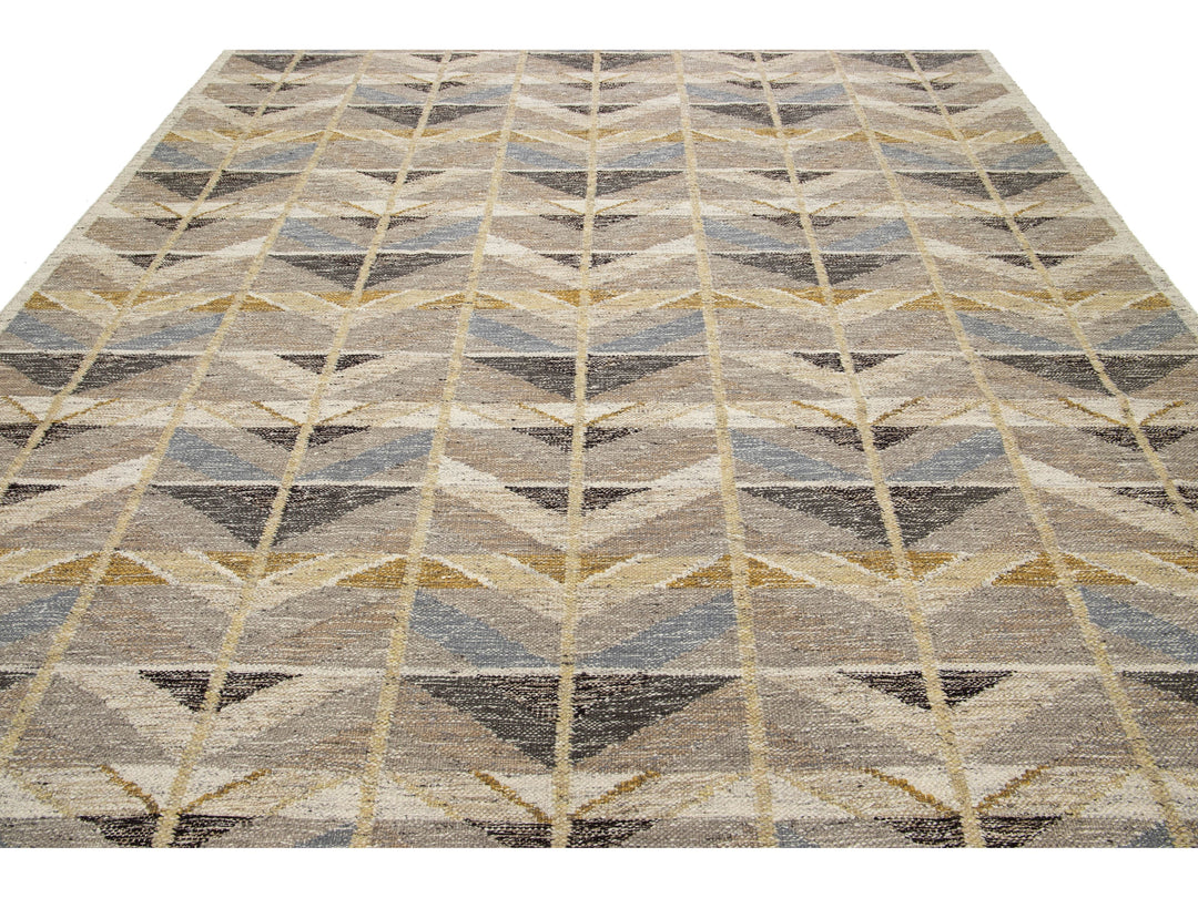 Modern Swedish Wool Rug 10 X 14