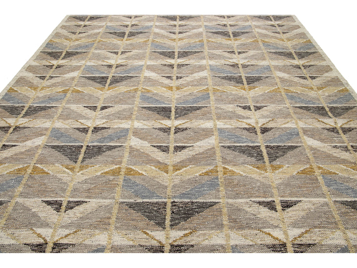 Modern Swedish Wool Rug 10 X 14
