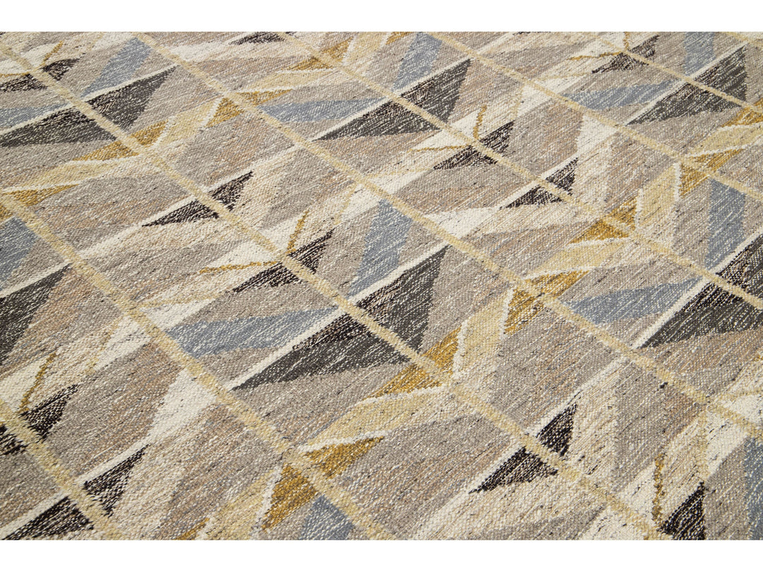 Modern Swedish Wool Rug 10 X 14