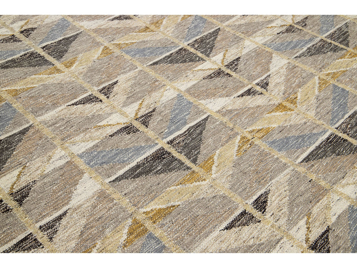 Modern Swedish Wool Rug 10 X 14