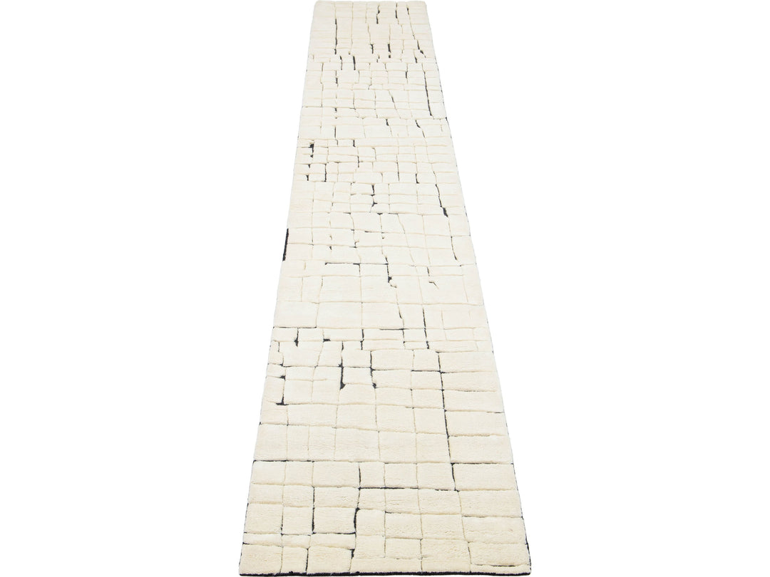 Modern Moroccan Wool Runner 3 X 20