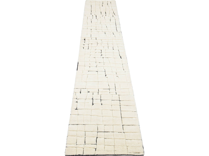 Modern Moroccan Wool Runner 3 X 20