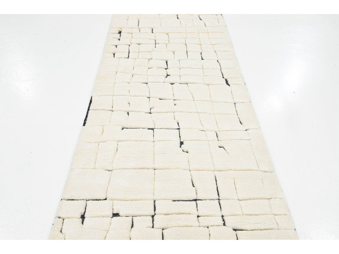 Modern Moroccan Wool Runner 3 X 20