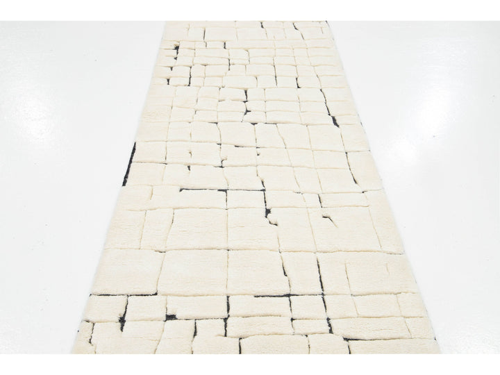 Modern Moroccan Wool Runner 3 X 20