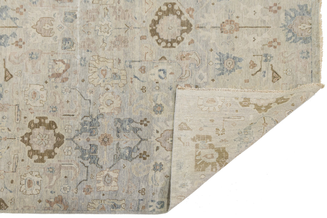 Modern Oushak Wool Rug 10 X 14