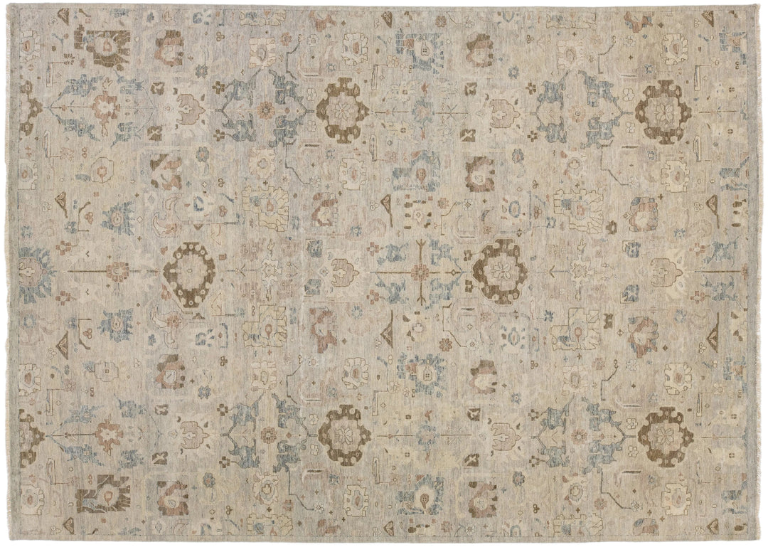 Modern Oushak Wool Rug 10 X 14