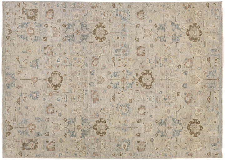 Modern Oushak Wool Rug 10 X 14