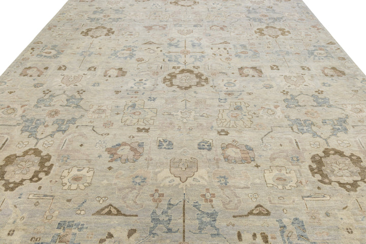 Modern Oushak Wool Rug 10 X 14