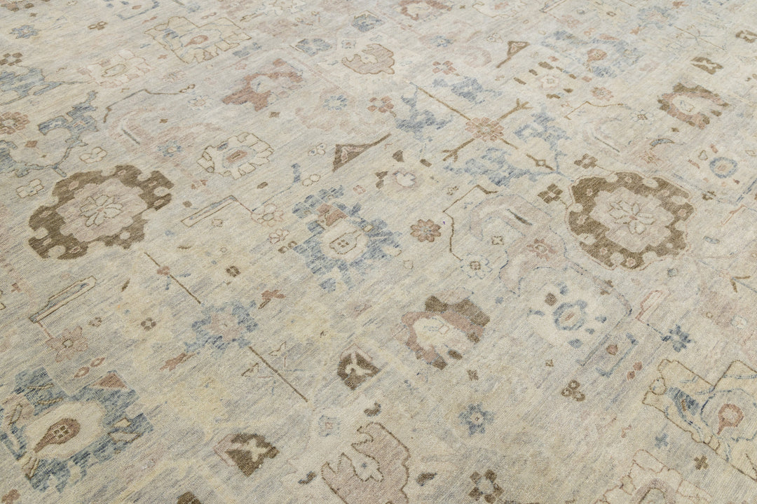 Modern Oushak Wool Rug 10 X 14