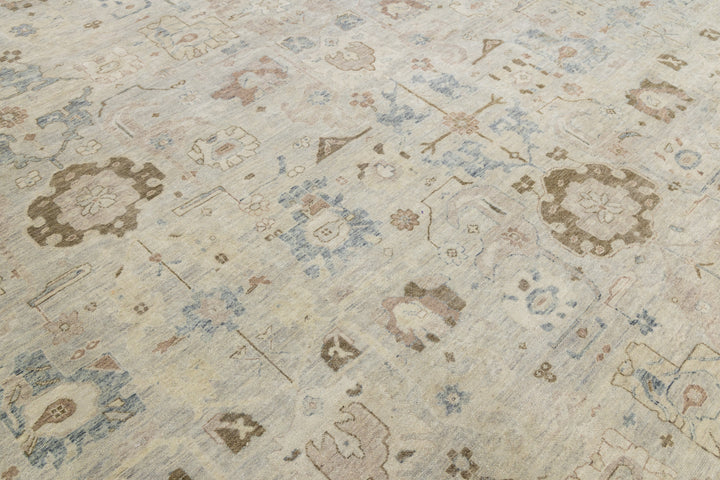 Modern Oushak Wool Rug 10 X 14