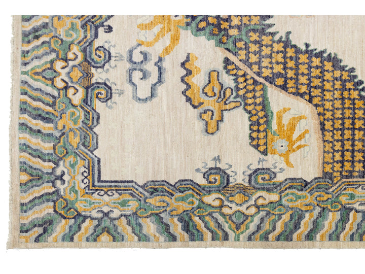 Modern Art Deco Dragon Chinese Wool Rug 9 X 12