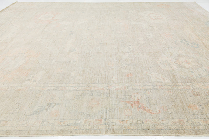 Modern Oushak Wool Rug 12 X 15