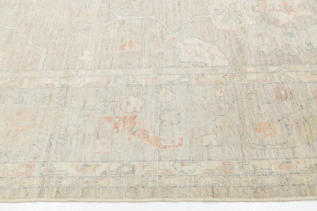 Modern Oushak Wool Rug 12 X 15