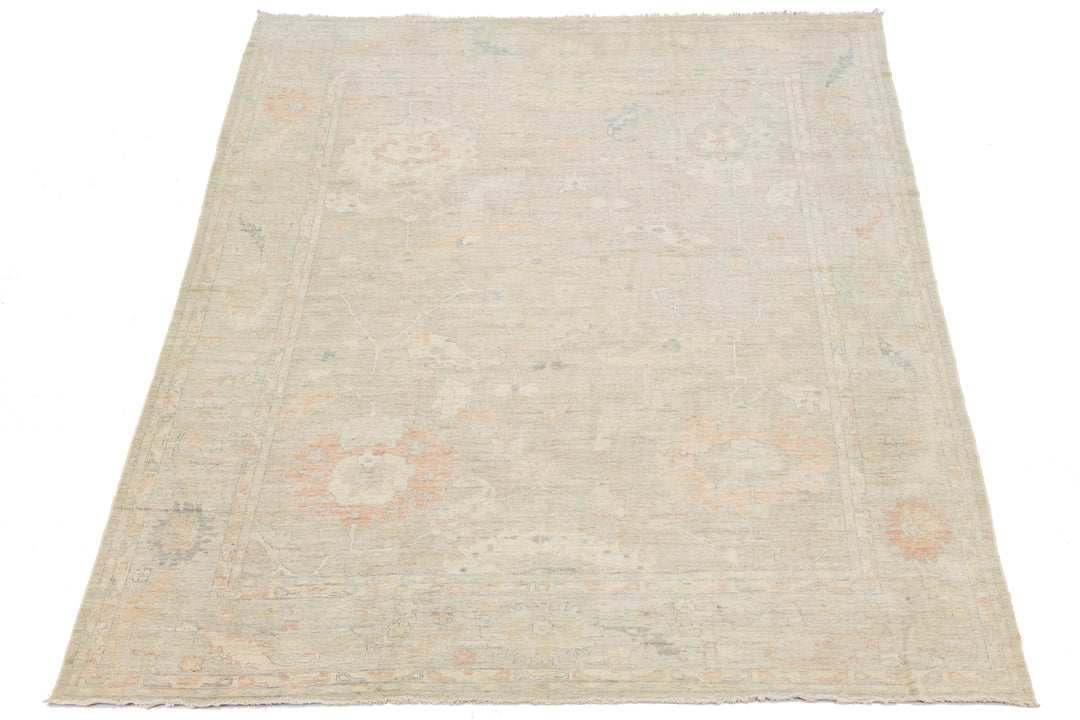 Modern Oushak Wool Rug 12 X 15