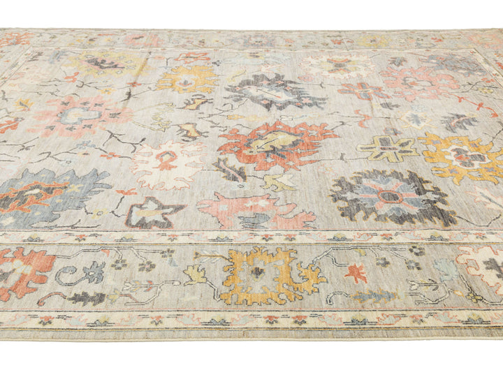 Modern Oushak Wool Rug 10 X 14