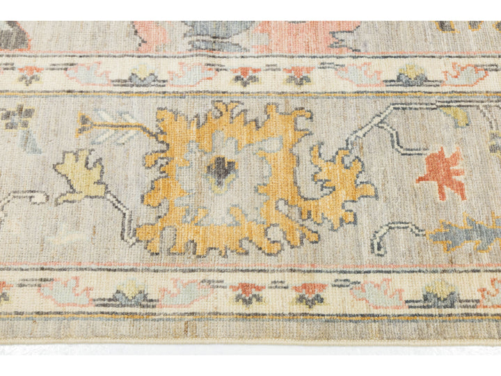 Modern Oushak Wool Rug 10 X 14