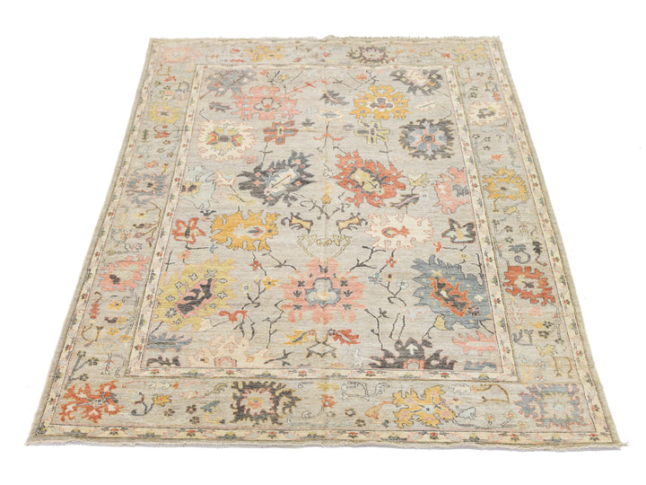 Modern Oushak Wool Rug 10 X 14