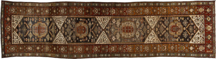 Antique Malayer Wool Runner 3 X 13