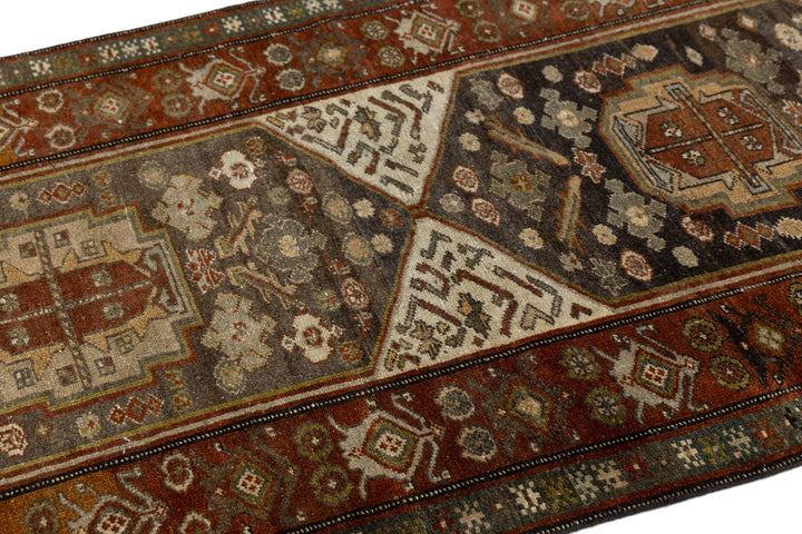 Antique Malayer Wool Runner 3 X 13