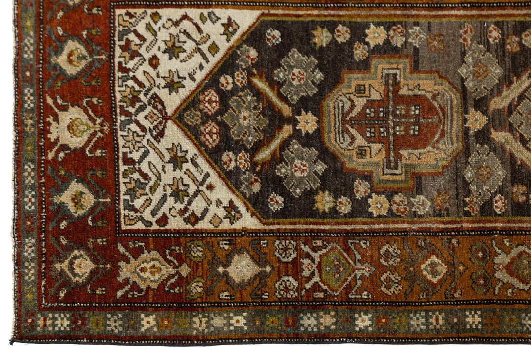 Antique Malayer Wool Runner 3 X 13