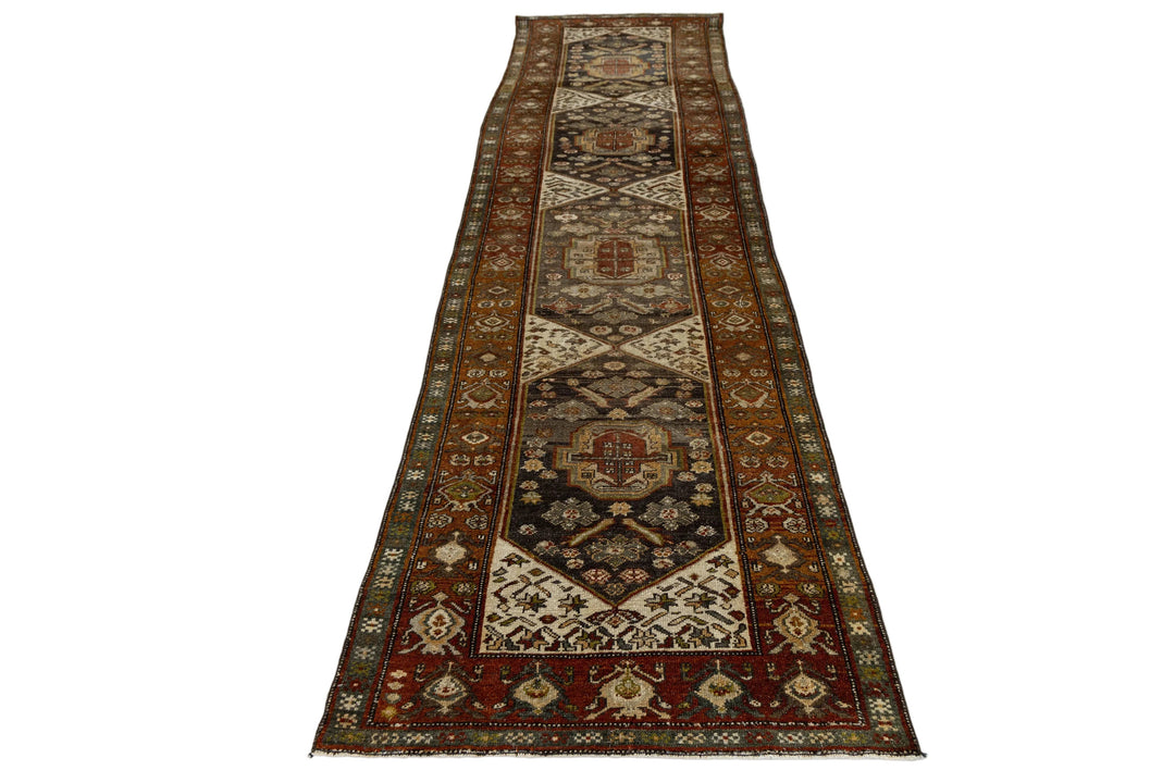 Antique Malayer Wool Runner 3 X 13
