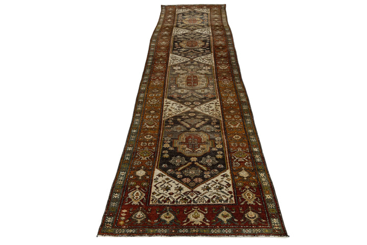 Antique Malayer Wool Runner 3 X 13