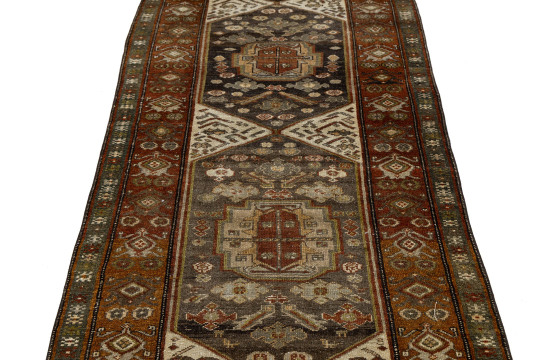 Antique Malayer Wool Runner 3 X 13