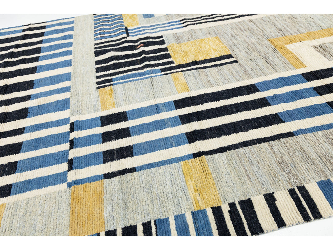 Modern Moroccan Wool Rug 9 X 12