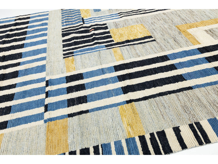 Modern Moroccan Wool Rug 9 X 12