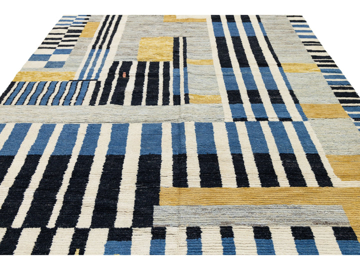 Modern Moroccan Wool Rug 9 X 12