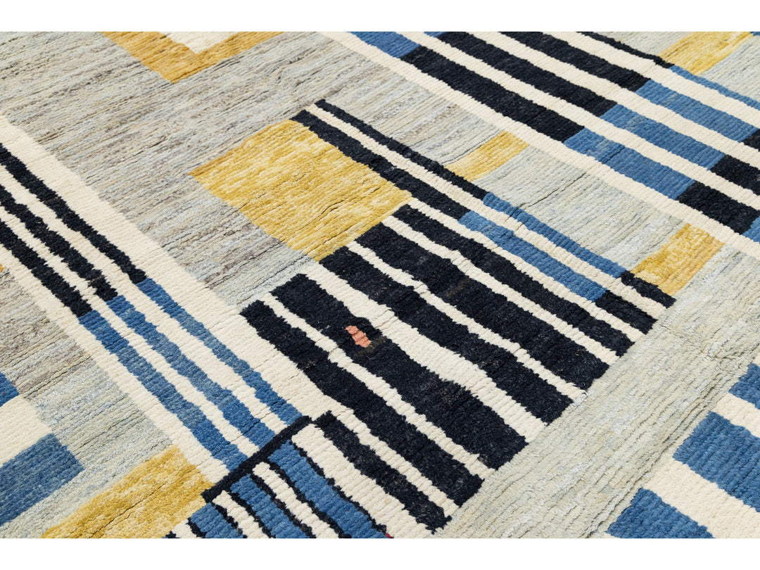 Modern Moroccan Wool Rug 9 X 12