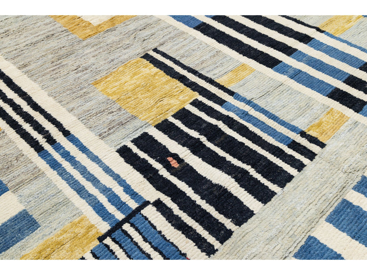 Modern Moroccan Wool Rug 9 X 12