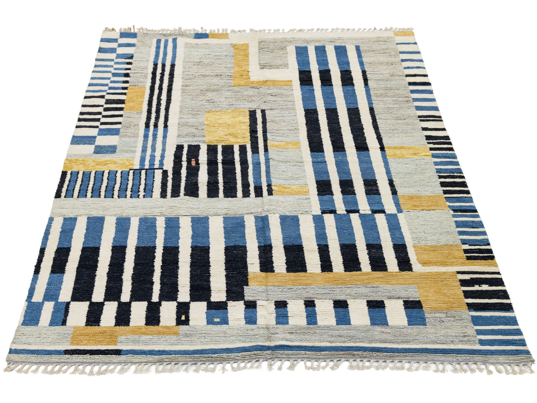 Modern Moroccan Wool Rug 9 X 12