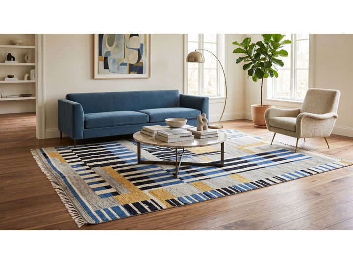 Modern Moroccan Wool Rug 9 X 12