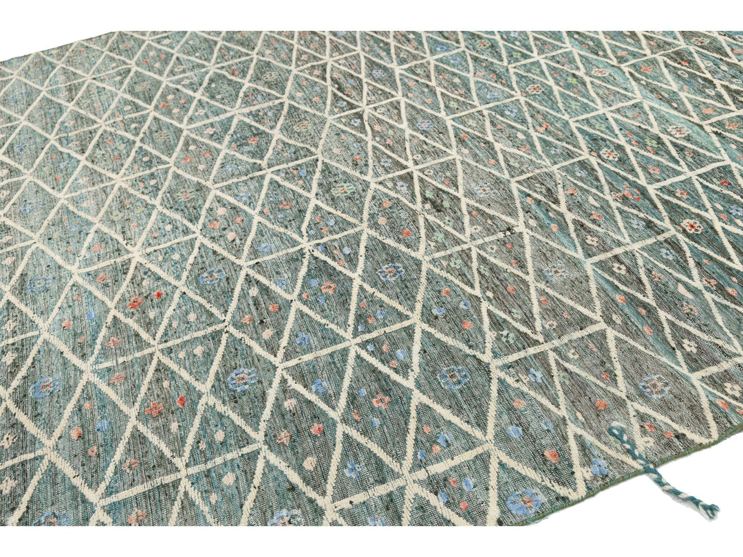 Modern Moroccan Wool Rug 9 X 12