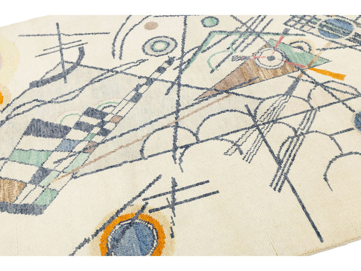 Modern Art Deco Wool Rug 5 X 8