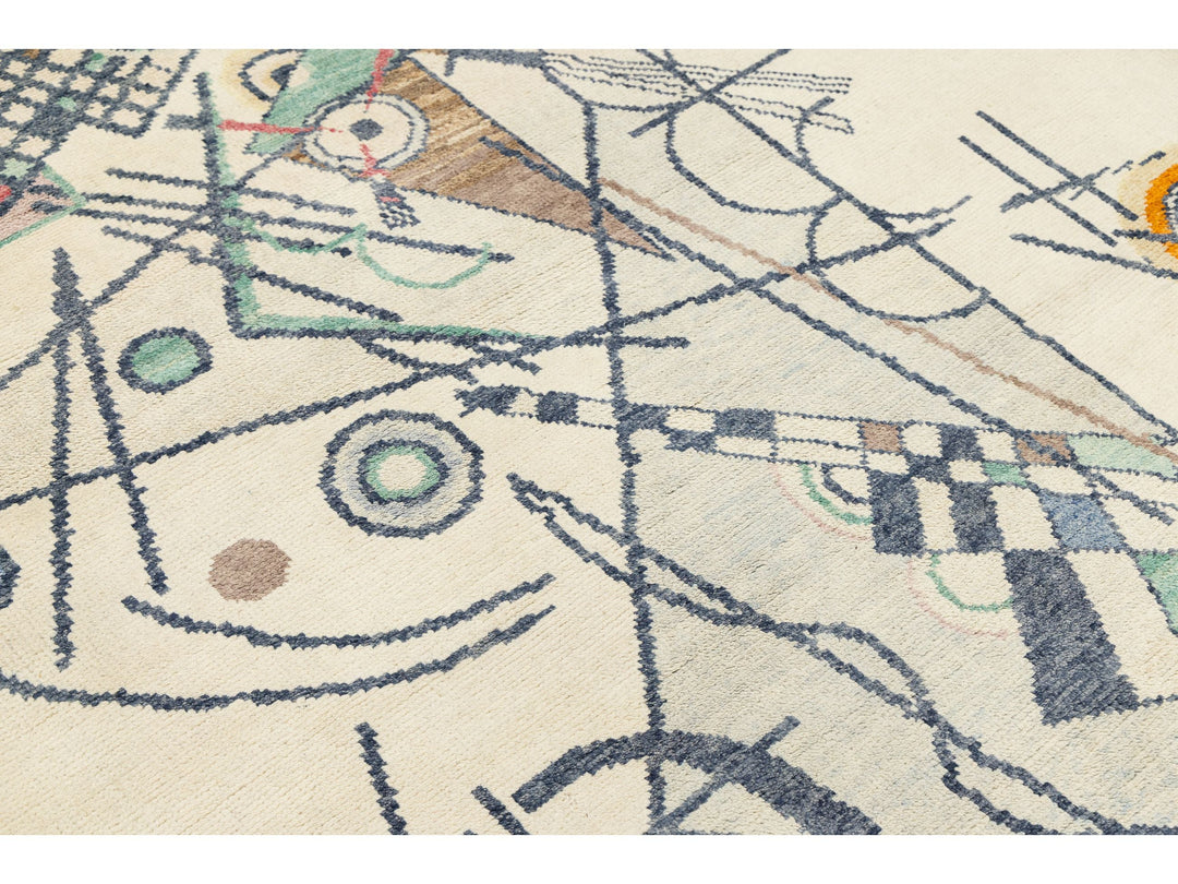 Modern Art Deco Wool Rug 5 X 8