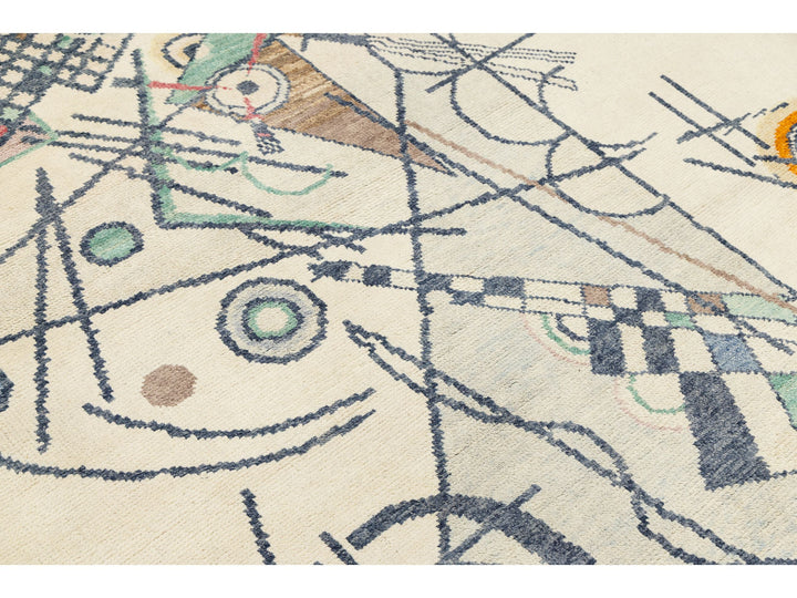 Modern Art Deco Wool Rug 5 X 8