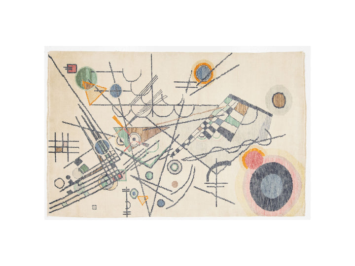 Modern Art Deco Wool Rug 5 X 8