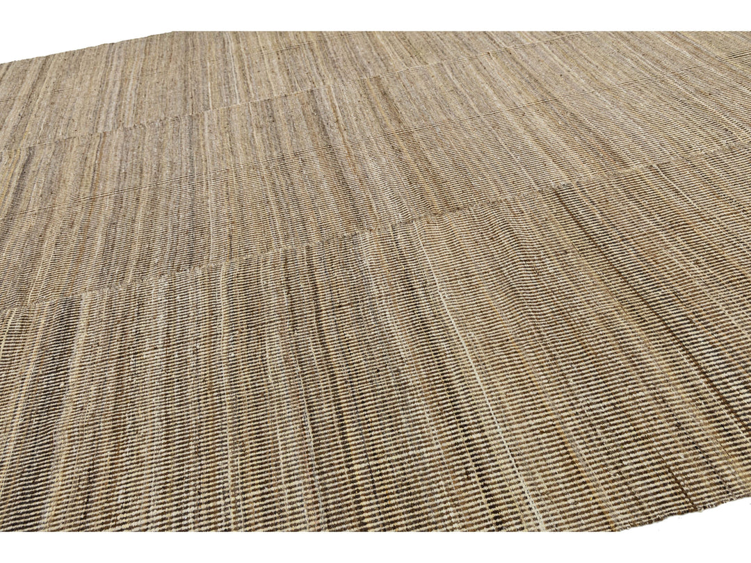 Modern Kilim Flatweave Wool Rug 12 X 15