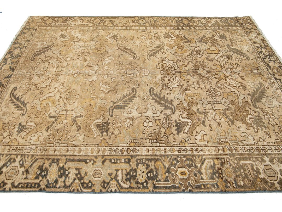 Antique Heriz Wool Rug 6 X 8