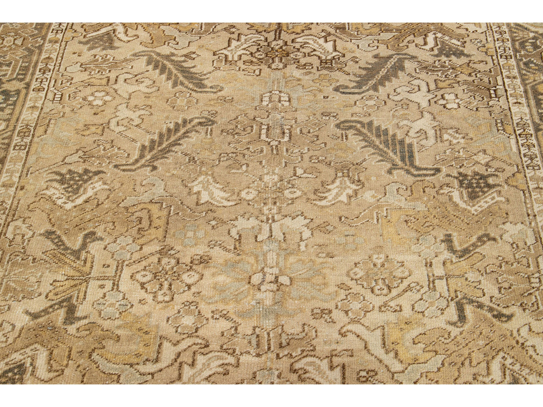 Antique Heriz Wool Rug 6 X 8