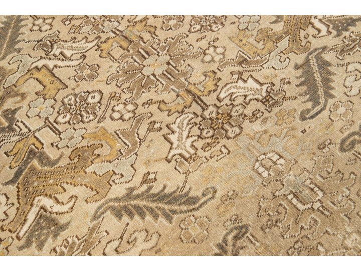 Antique Heriz Wool Rug 6 X 8